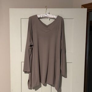 Soft Surroundings Taupe Ribbed Top